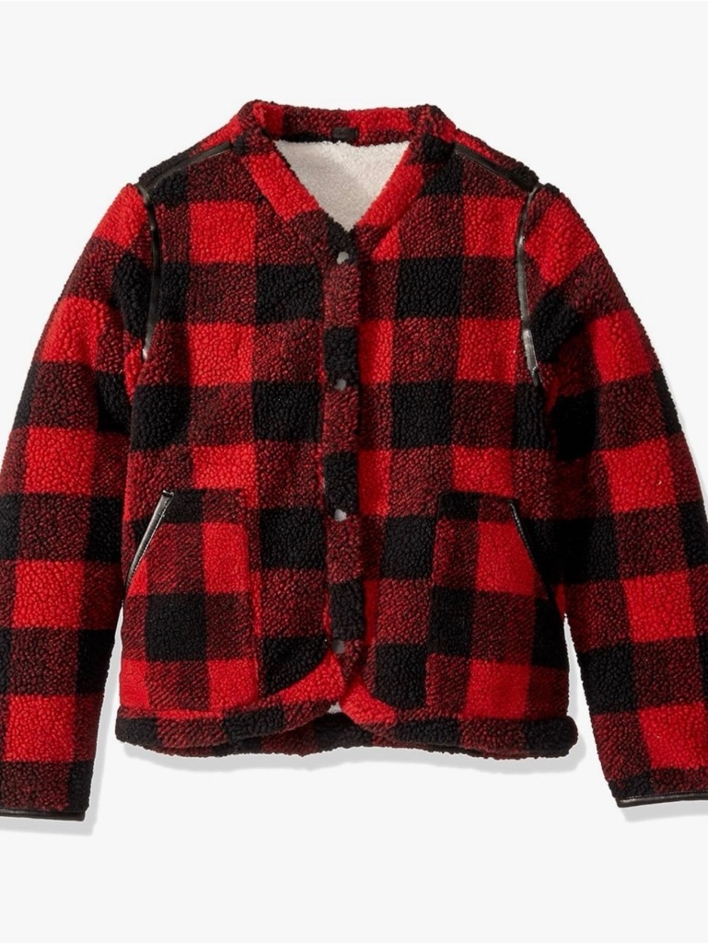 [BLANKNYC] Girls' Red and Black Buffalo Plaid Jacket size medium